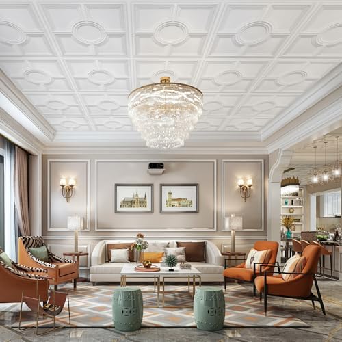 STICKGOO Drop Ceiling Tiles 24 x 24in, Waterproof, Premium PVC Ceiling Panels - Image 2