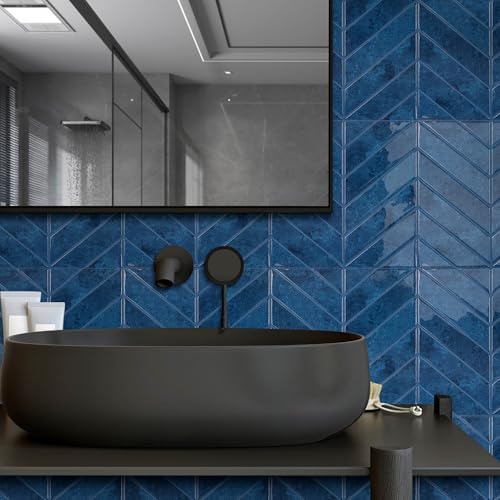 Select 5 Pack Peel and Stick Backsplash Chevron Tiles, 12x12 in - Image 5