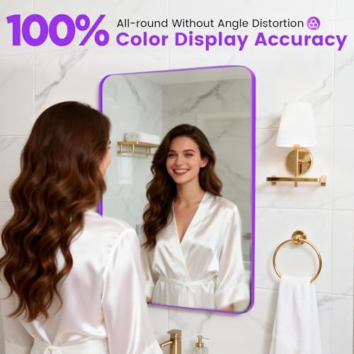 24" x 28" Purple Bathroom Mirror - Image 3