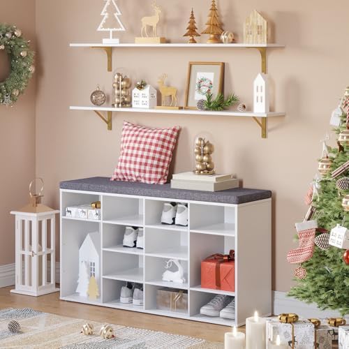DINZI LVJ Long Wall Shelves, 47.3Inch Wooden Wall Mounted Shelves - Image 7