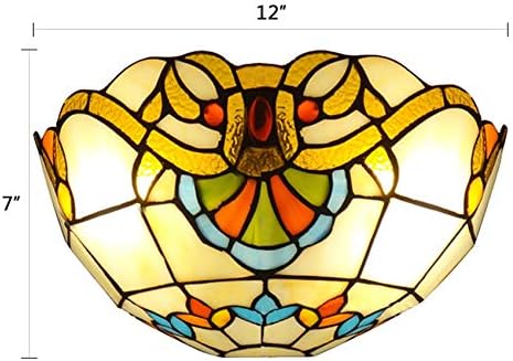 LITFAD Tiffany-Style Wall Light Fixtures Victorian Design Handmade Stained - Image 6