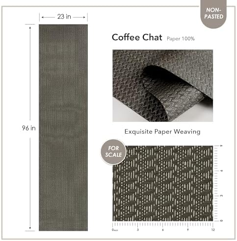 GoDear Design Black Grasscloth Wallpaper, Coffee Chat - Image 3