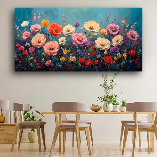 Vibrant Multicolor Flower Picture Print Canvas Wall Art Living Room Dining Room - Image 7