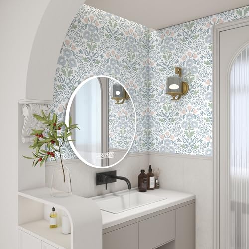 PeonyQueen Floral Peel and Stick Wallpaper 17.3"x78.8" Boho Contact Paper - Image 5