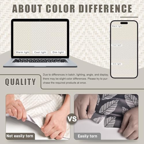 Rugreat Striped Grasscloth Wallpaper Peel and Stick Textured 393L 17.3W - Image 4