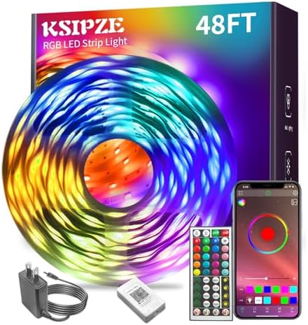 KSIPZE Led Lights for Bedroom 48ft Led Strip Lights by KSIPZE
