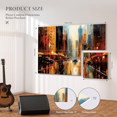 JBER 6 Pack Art Acoustic Panels 72" x 48", City Twilight - Image 2
