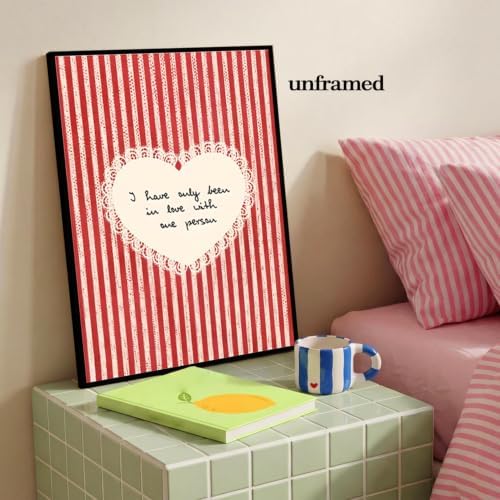 SHRNGCK Trendy Coquette Girl Posters Set of 6 Preppy Red Love Wall Art Red - Image 4