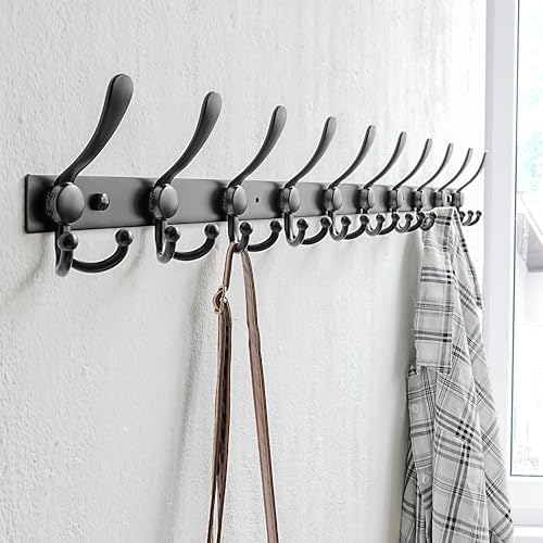 Dseap Coat Rack Wall Mount 37”, Heavy Duty 12-Gauge Base vs Flimsy 1mm - Image 5