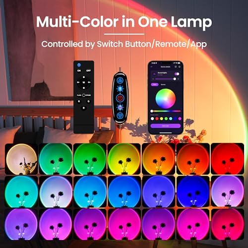Sunset Lamp Projector with Remote/APP Control, 360° Multi-Color Sunset Light - Image 2