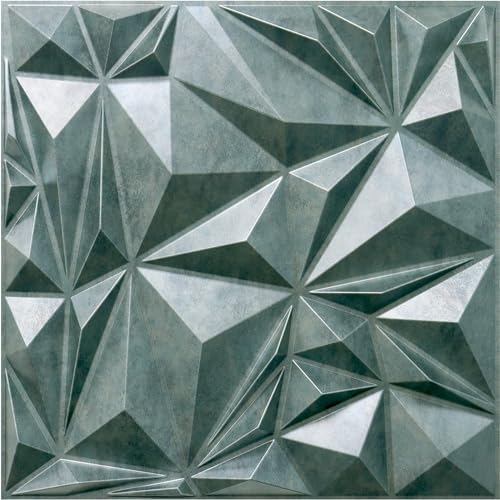 STICKGOO 3D Wall Panels for Interior Wall Decor, Antique Green Bronze Diamond by STICKGOO
