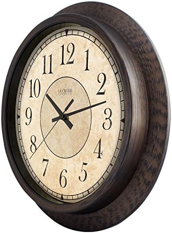 La Crosse 14” Savannah Brown Silent Sweep Quartz Glass Lens Clock - Image 4