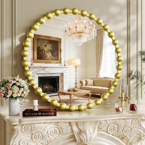 28 Inch Gold Round Mirror, Decorative Circle Wall Mirror - Image 5