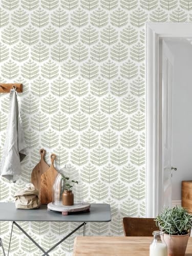 Orainege Peel and Stick Wallpaper Green Leaf Wallpaper Boho - Image 2