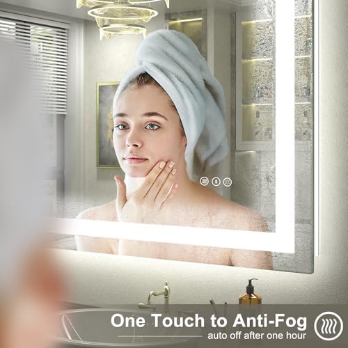 66x40 Inch LED Bathroom Mirror Backlit and Front Lighted - Image 5