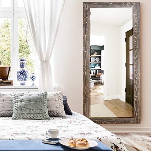Renditions Gallery Full Body Mirror Dark Room Walnut Wooden Framed Large - Image 5