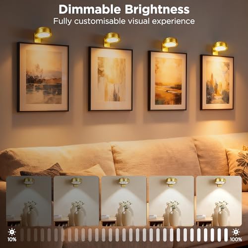 6-Pack Picture Lights for Wall, Rechargeable Cordless Poster Lights - Image 3