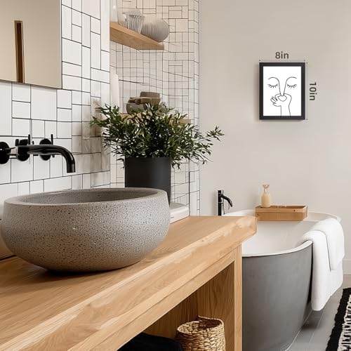 Cyebmo Funny Bathroom Wall Art, Minimalist Black and White Bathroom Picture - Image 2