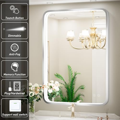 24x36 Inch LEDBathroom Mirror, Sliver Frame - Image 3