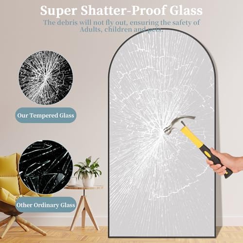 81"x41" Arched Full Length Mirror - Image 4