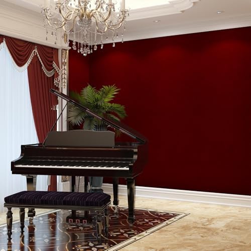 Maroon Velvet Fabric Wallpaper Peel and Stick Red Self Adhesive Felt Drawer - Image 4
