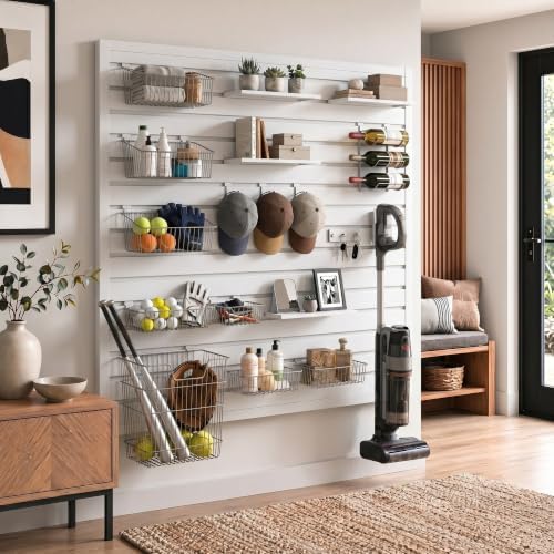 Slat Wall Paneling 4x4 ft Garage Organizer Storage Systems, Heavy Duty PVC - Image 7