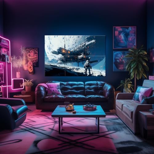 JBER Art Acoustic Panels 72" x 48", Sound Absorbing Wall Art, Star Struggle - Image 5
