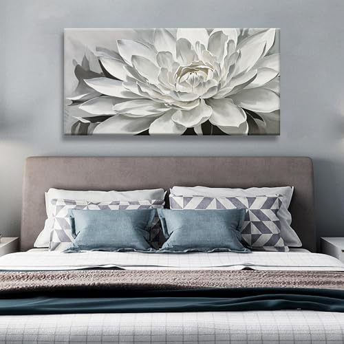 TAIJXAGSG Canvas Art Wall Decor lotus Print Paintings Flower White Wall Art - Image 5