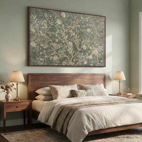 Extra Large Framed Green Vintage Botanical Wall Art - Image 2