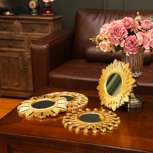 Barydat 10 Pcs Boho Gold Sun Mirrors - Image 6