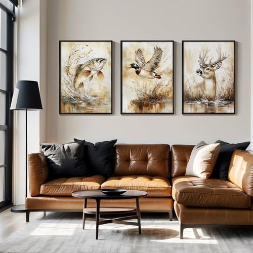 Hunting Nursery Wall Art Decor Wildlife Boys Room Pictures Fishing Poster - Image 4