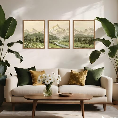 Framed Mountain Wall Art for Living Room, Vintage Forest Rustic Farmhouse - Image 6