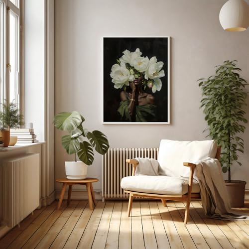 ZHGYGBN Black Woman Wall Art Modern Oil Painting Poster 16x20 Inch Unframed - Image 6