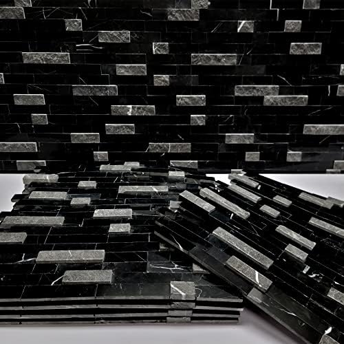 SUNWINGS 5-Sheet Peel and Stick Mosaic Natural 3D Stone Self Adhesive Marble - Image 3