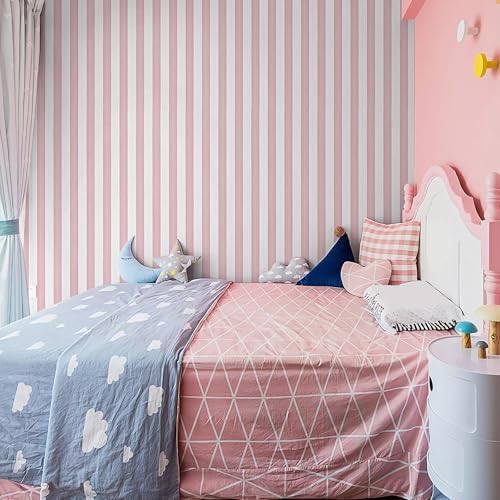 Pink Stripe Peel and Stick Wallpaper 15.7" x 1180" - Image 6