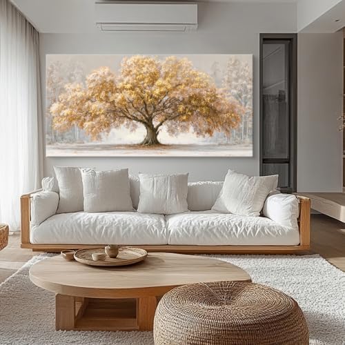 Gold Tree Of Life Wall Art Decor 35"x70" Landscape Wall Art - Image 5