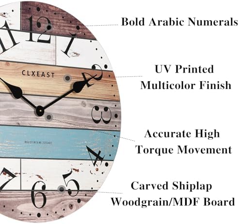 CLXEAST 24 Inch Coastal Farmhouse Wall Clocks - Image 2