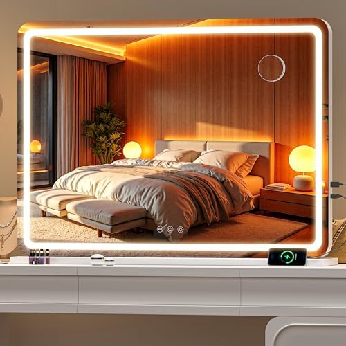 Vanity Mirror with Lights, Dimmable 3 Modes, Memory Function, Smart Touch by BatusoMirrors
