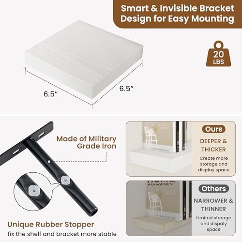 Floating Shelves for Wall, Wall Mounted Wood Shelves - Image 2
