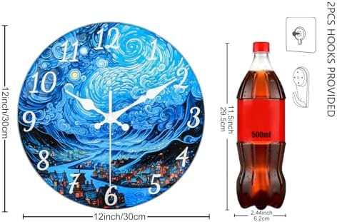 Premium Glass Wall Clocks Battery Operated 12 Inch- Silent Wall Clock Non - Image 3