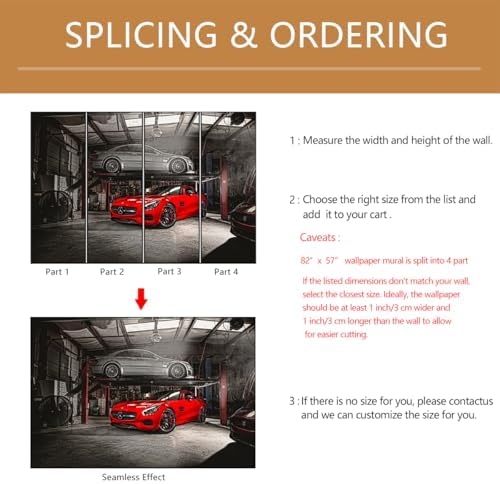 Car Theme Wallpaper Mural Peel and Stick 82"x57" - Image 4