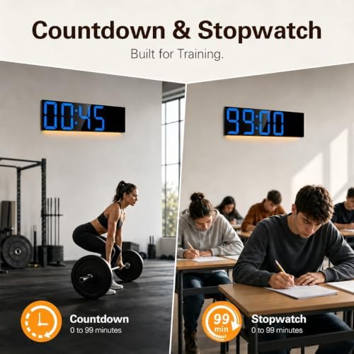 JALL 22" Extra Large Digital Wall Clock, Giant LED Display - Image 5