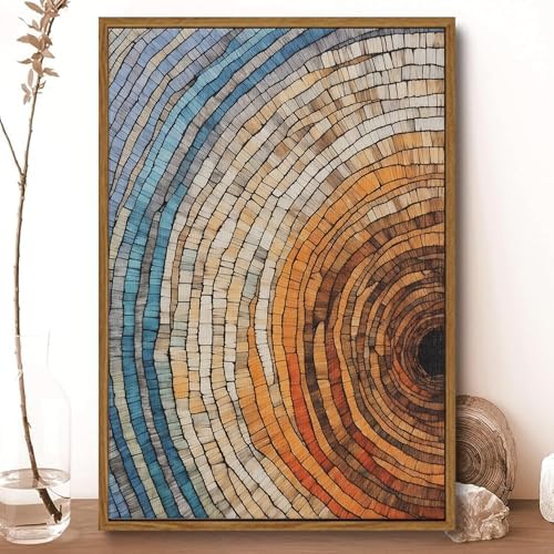 Tree Ring Wall Art Framed, Modern Nature Decor - Image 2