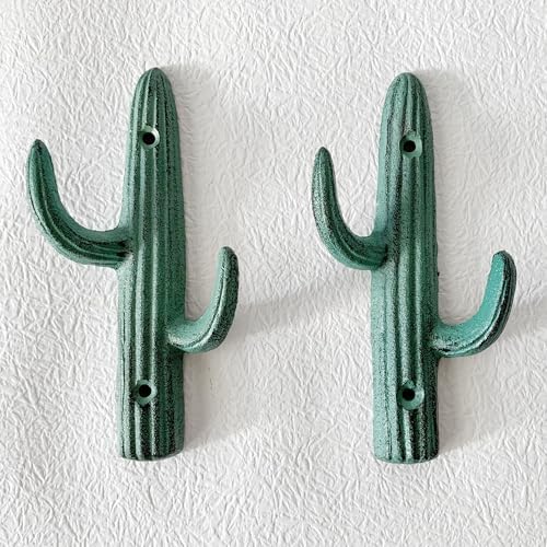 Rustic Cactus-Shaped Decorative Wall Hook Rack Hangers - Image 3