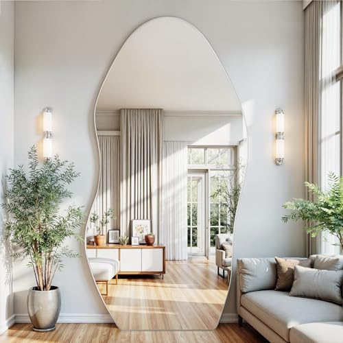 Antok Irregular Full Length Mirror, Standing Hanging Leaning Irregular Mirrors - Image 2