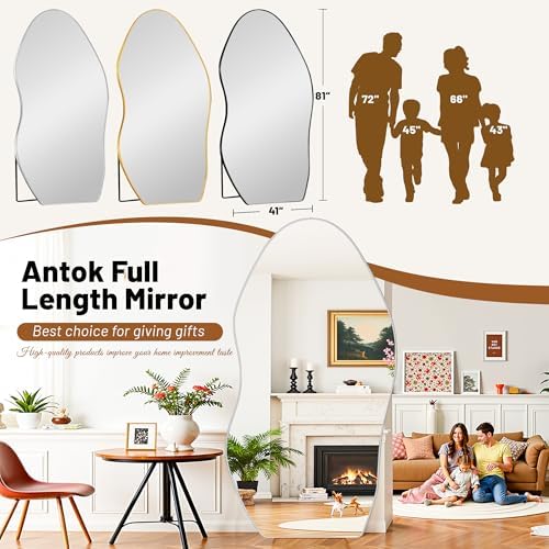 Antok Irregular Full Length Mirror, Standing Hanging Leaning Irregular Mirrors - Image 4