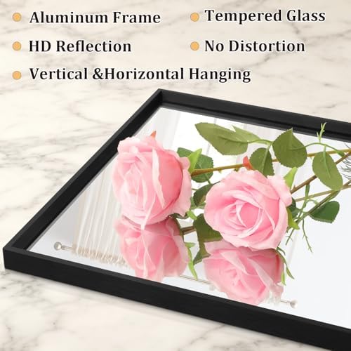 AAZZKANG Mirrors for Wall Rectangular Metal Framed Black 16"x12" - Image 3
