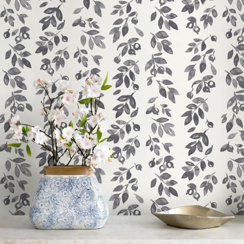 Ismoon Grey Wallpaper Peel and Stick Vintage Wallpaper 17.3in x 16.4ft Dark by Ismoon