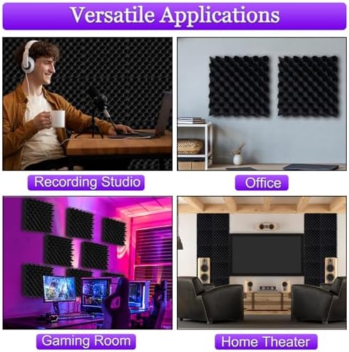 TroyStudio Thick Acoustic Foam Panels, Dense Soundproof Padding Tile, Recording - Image 5