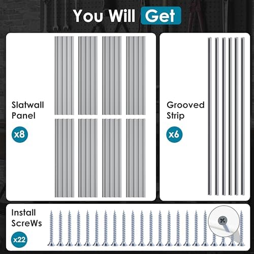 Brakki Slat Wall Paneling 4x8 Ft, Slatwall Garage Organizer Storage System - Image 3